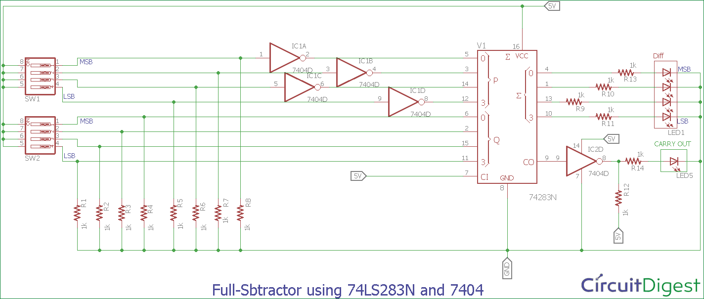 Full Subtractor Circuit And Its Construction