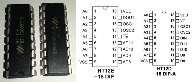 HT12D and HT12E pinout