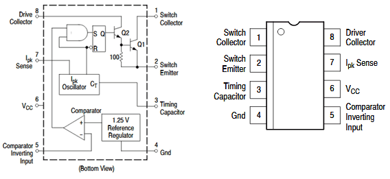 34063 DC-DC Step down drives N-MOSFET - CircuitLab