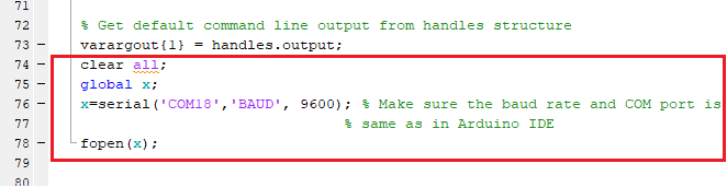 serial communication arduino matlab