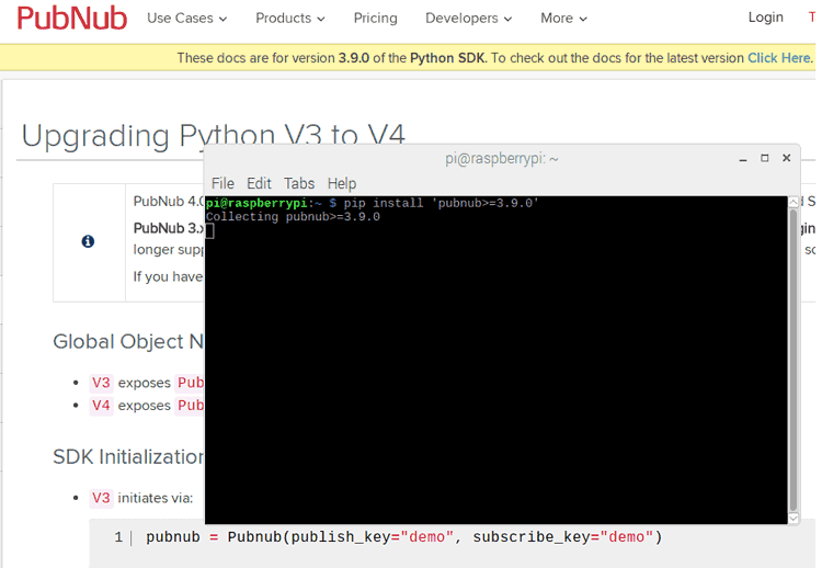 Installing PubNub Python SDK in Raspberry Pi