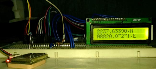 Interfacing GPS Module with PIC Micro-controller in action