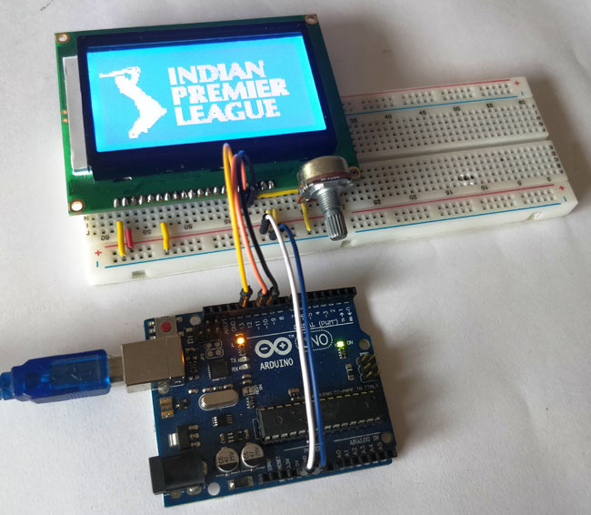 Interfacing Graphical LCD with Arduino in action