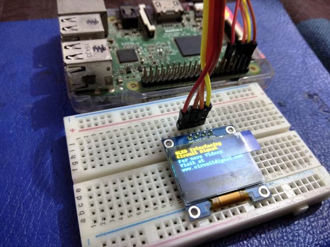 Interfacing OLED Display with Raspberry-Pi in action