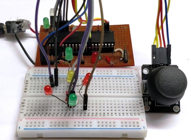 Interfacing circuit hardware of Joystick with PIC Micro-controller