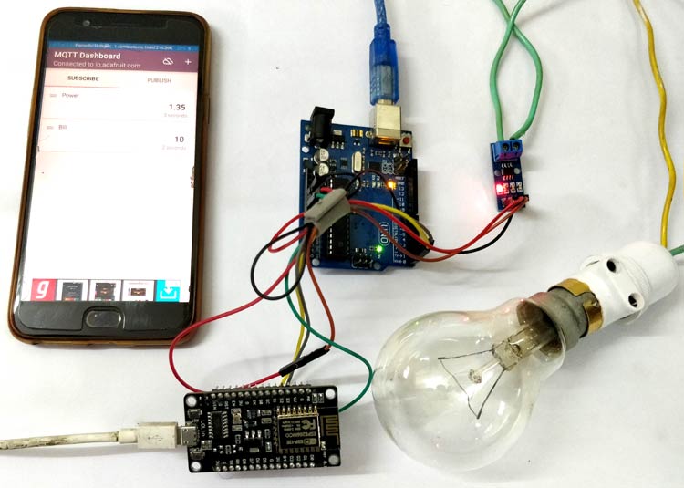 IoT based Electricity Energy Meter using ESP12 and Arduino in action
