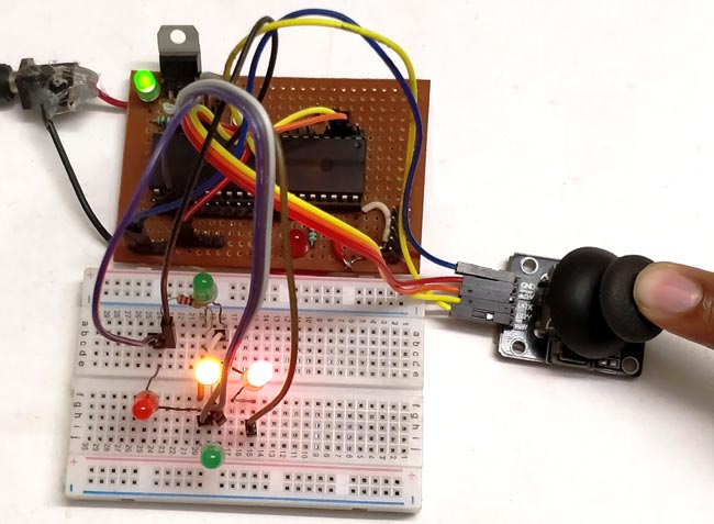 Joystick with PIC Micro-controller in action