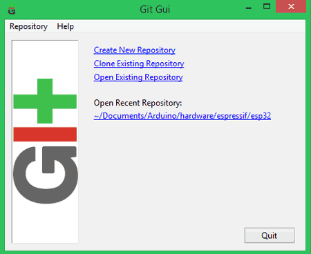 Launch the GIT GUI application