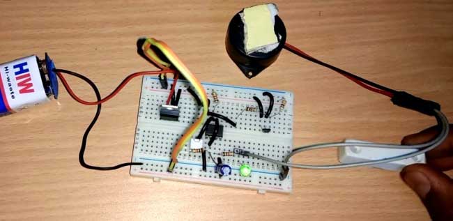 Magnetic Door Alarm Circuit using Hall sensor Working
