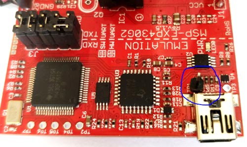 Notifying for powering condition of MSP430G2 LaunchPad USB port