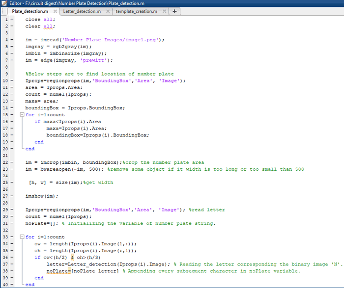 Number Plate Detection Code using MATLAB Image Processing