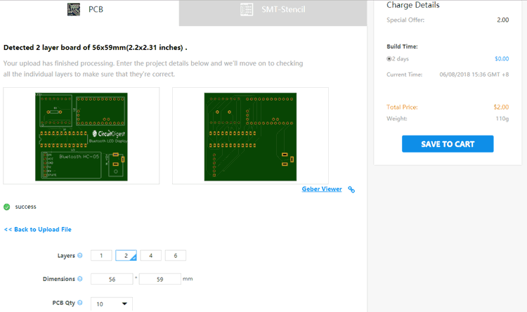 Ordering PCB from JLCPCB.com 