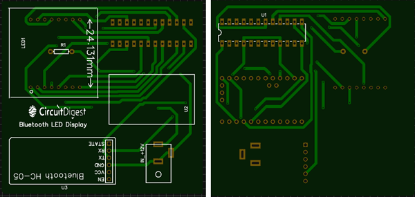 PCB ที่ออกแบบโดยใช้ EasyEDA สำหรับจอแสดงผลแบบควบคุมด้วยบลูทู ธ