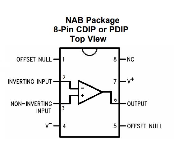 LM741 Pin Diagram