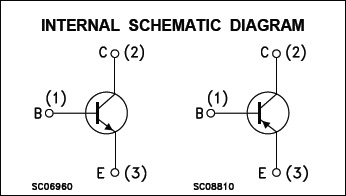 Pinout diagram for BD711 and BD712