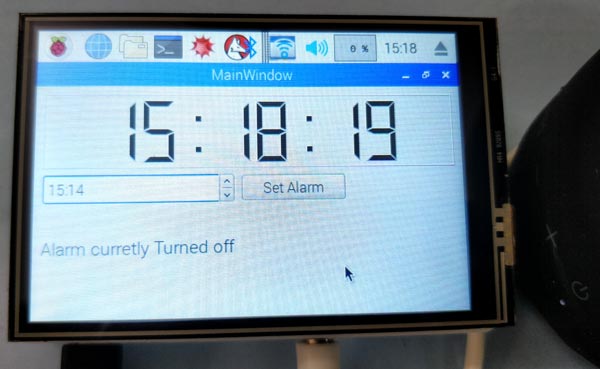 Raspberry Pi based Jarvis themed Speaking Alarm Clock in action