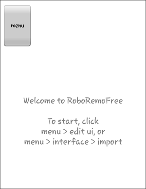 Roboremo App first page