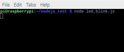 Running node js blinking LED script on Pi