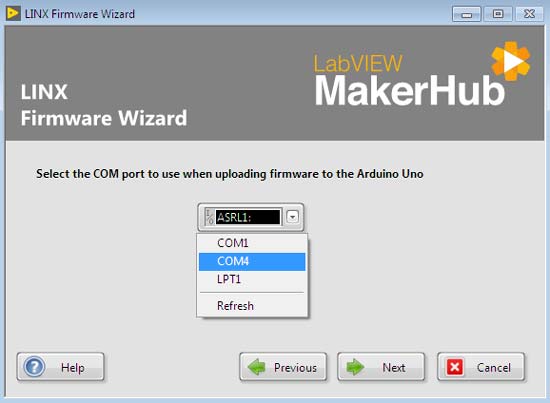 labview interface for arduino