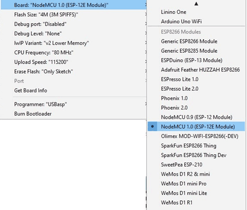 Getting Started with NodeMCU ESP-12 using Arduino IDE: Blinking an LED