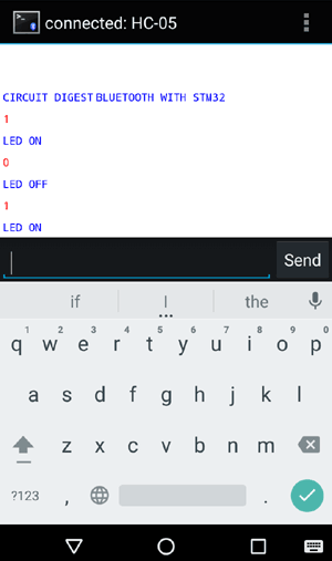 Sending Command from Smartphone to HC-05