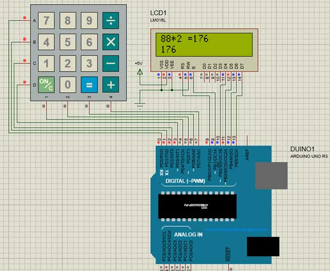 Making Two digit calculator with Arduino uno  16x2 lcd and 4x4 numeric  keypad