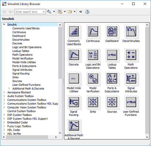 Simulink Library Browser Window