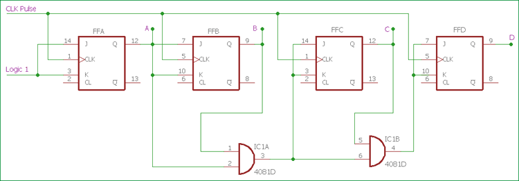 3 Bit Asynchronous Up Counter With Circuit Diagram And Truth Table ...