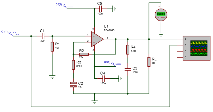 25 Watt Audio Amplifier Circuit Diagram Using Tda2040