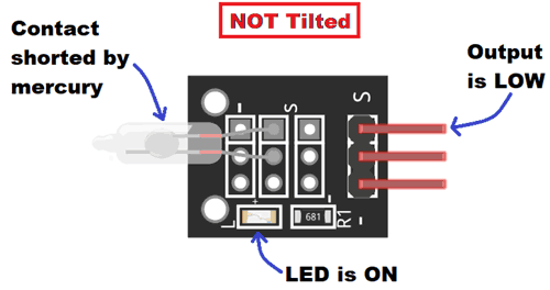 Tilt sensor working when not tilted