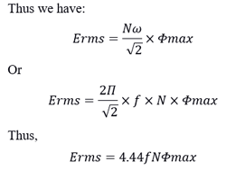 Transformer EMF equation