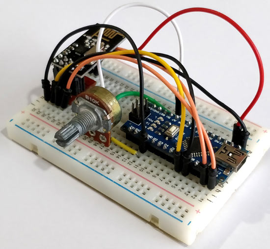 Transmitter part for Interfacing NRF24L01 with Arduino