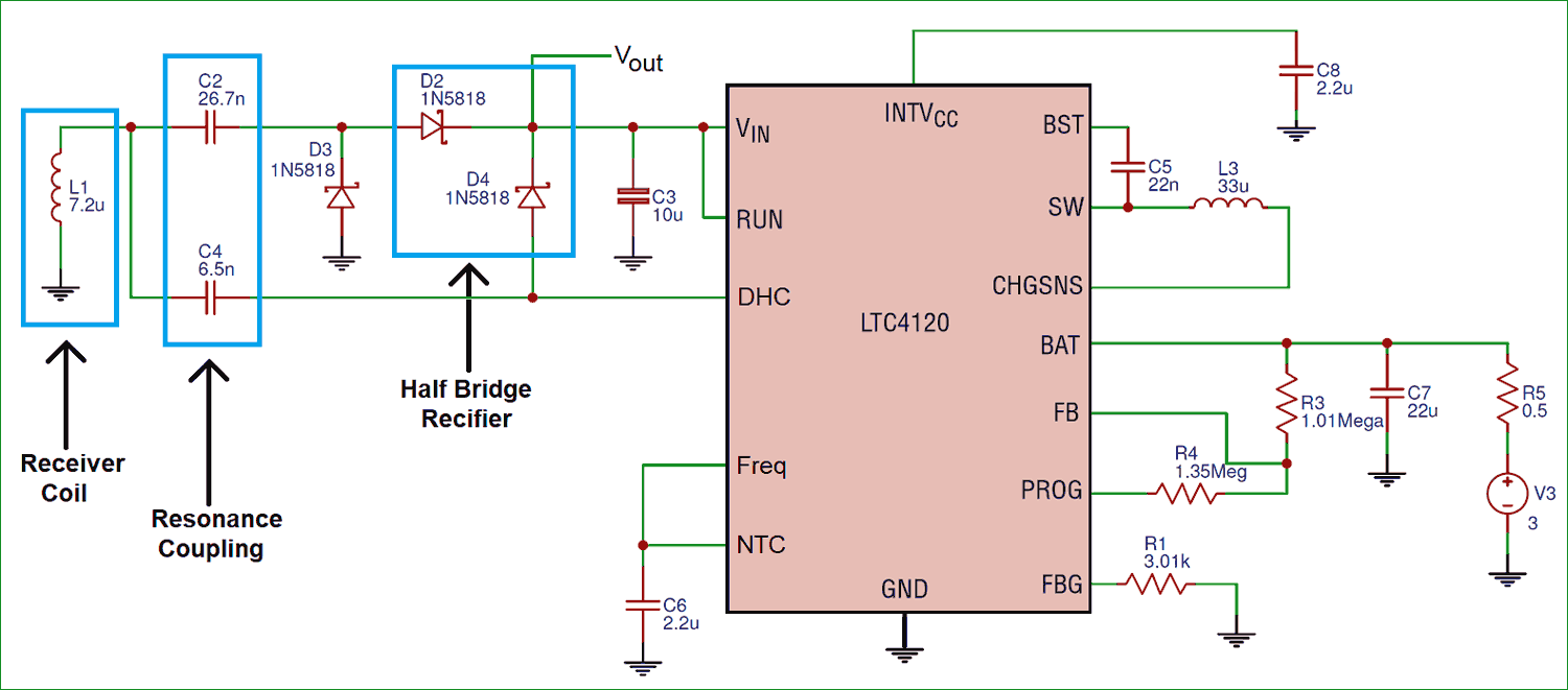 Wireless Charger Receiver Circuit diagram