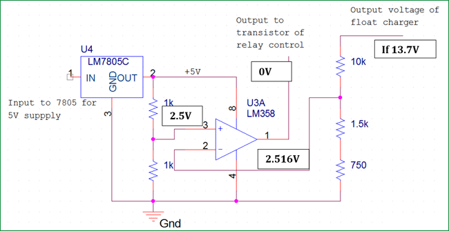 Float Charger Circuit Diagram for 12v SLA Battery