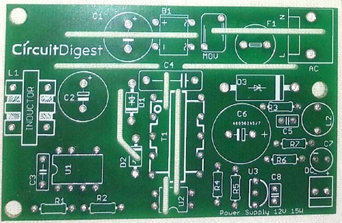 12V 1A SMPS Power Supply Circuit Design on PCB