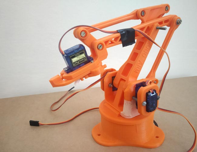 Hand gesture controlled robotic arm store with arduino