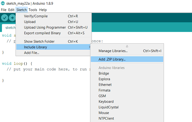 Adding NTPClient Library Zip into Arduino