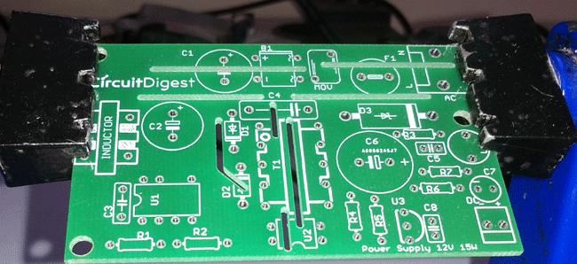 12V 1A SMPS Power Supply Circuit Design on PCB