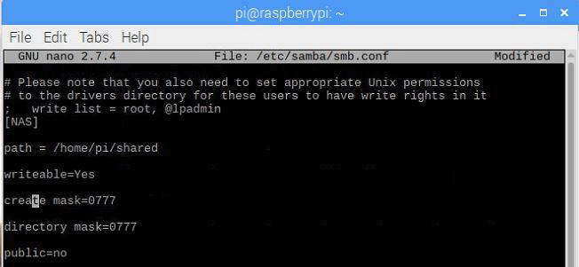 raspberry pi samba windows share