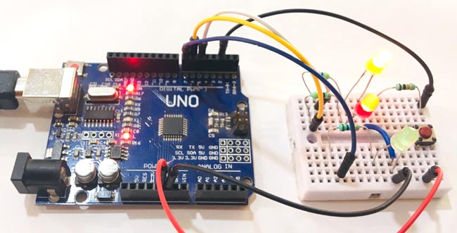 Circuit Diagram for Arduino Multitasking