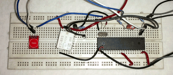 Circuit Hardware for Controlling Light using Touch Sensor and 8051 Microcontroller
