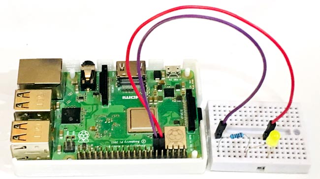 Raspberry Pi Node-RED Hardware Setup to Control LED