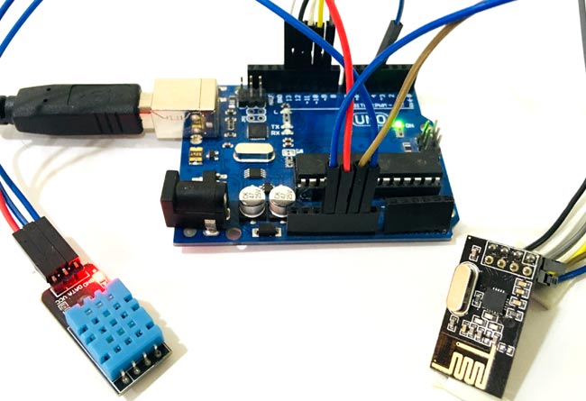 Arduino NRF24L01 Module Hardware Circuit Connections for BLE Communication