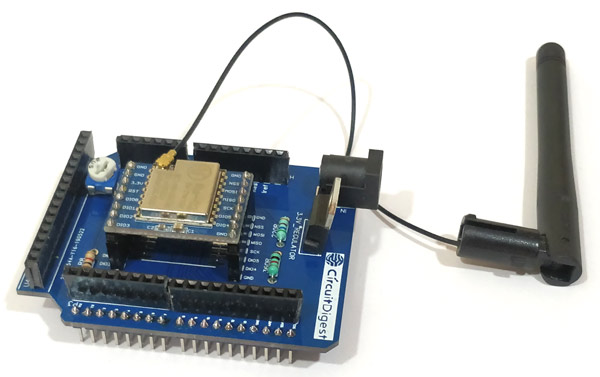 Circuit Hardware for Lora Based GPS Tracker using Arduino and LoRa Shield