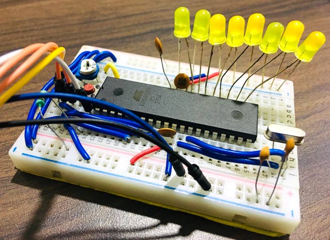 Circuit Hardware for using ADC AVR Microcontroller Atmega16