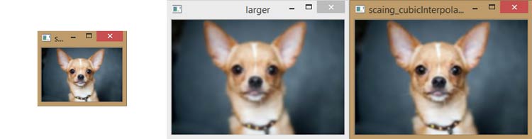 Comparing Smaller Larger Interpolated Image using Python OpenCV
