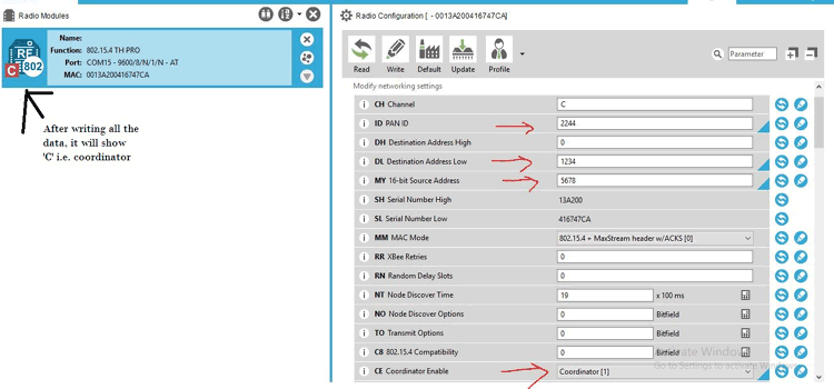 Configure Xbee for interfacing with Raspberry Pi