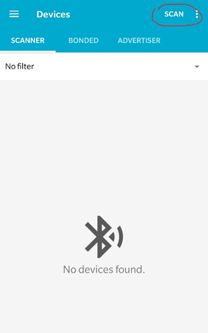 Connecting to Bluetooth using nRF Connect Android App