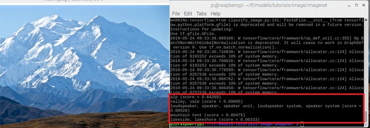 Detecting and Recognizing Mountain using TensorFlow and Raspberry Pi