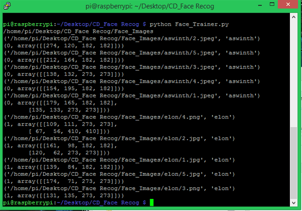 Face Recognizing Program on Pi using OpenCV